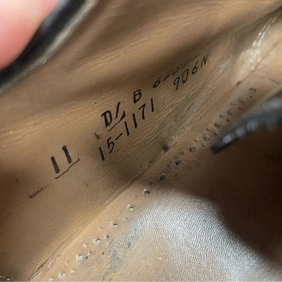 Johnston & Murphy Black Leather Lace Up Oxfords  Shoes Size 11 - Picture 11 of 11